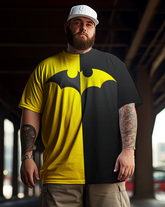 T-shirt à manches courtes Batman de couleur contrastée pour homme, grande taille
